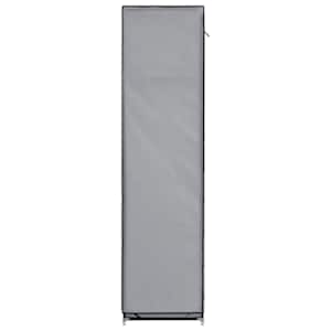 Šatní skříň s přihrádkami a tyčemi šedá 150x45x175 cm textil - obrázek 6