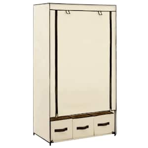 Garderobna omara krem 87x49x159 cm iz blaga