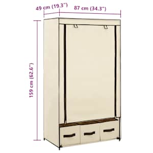 Šatní skříň krémová 87 x 49 x 159 cm textil - obrázek 9