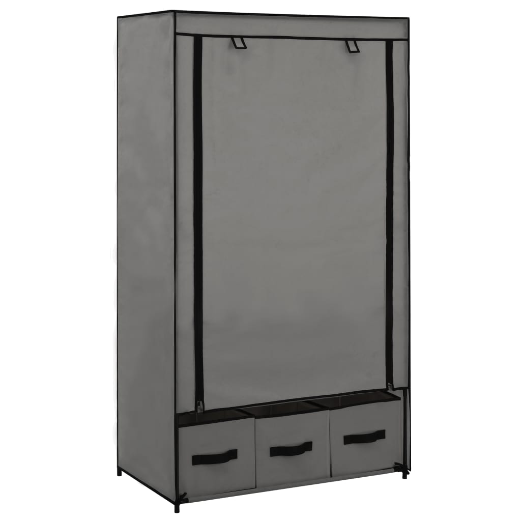 vidaXL Kleiderschrank Grau 87 x 49 x 159 cm Stoff