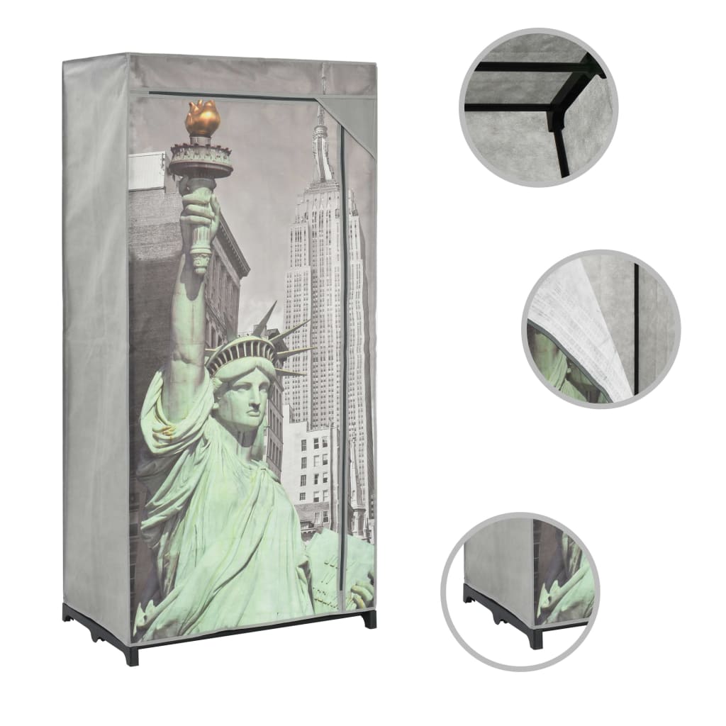 vidaXL Șifonier New York, 75 x 45 x 160 cm, material textil