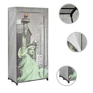 Šatní skříň New York 75 x 45 x 160 cm textil - obrázek 2
