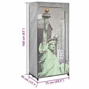 Šatní skříň New York 75 x 45 x 160 cm textil - obrázek 8