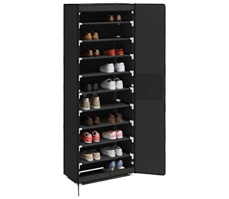 vidaXL Schoenenkast 60x30x166 cm stof zwart