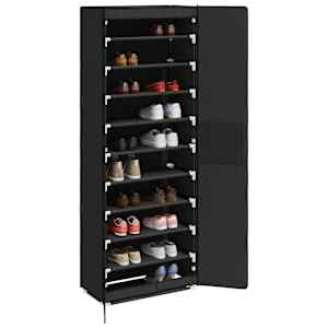 vidaXL Schoenenkast 60x30x166 cm stof zwart