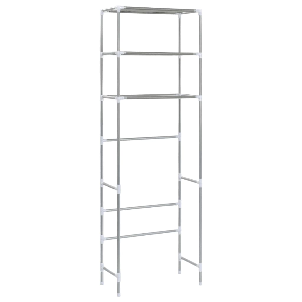 Scaffale Per Bagno Con 3 Ripiani Argento 53x28x169 Cm VidaXL 15 width=274