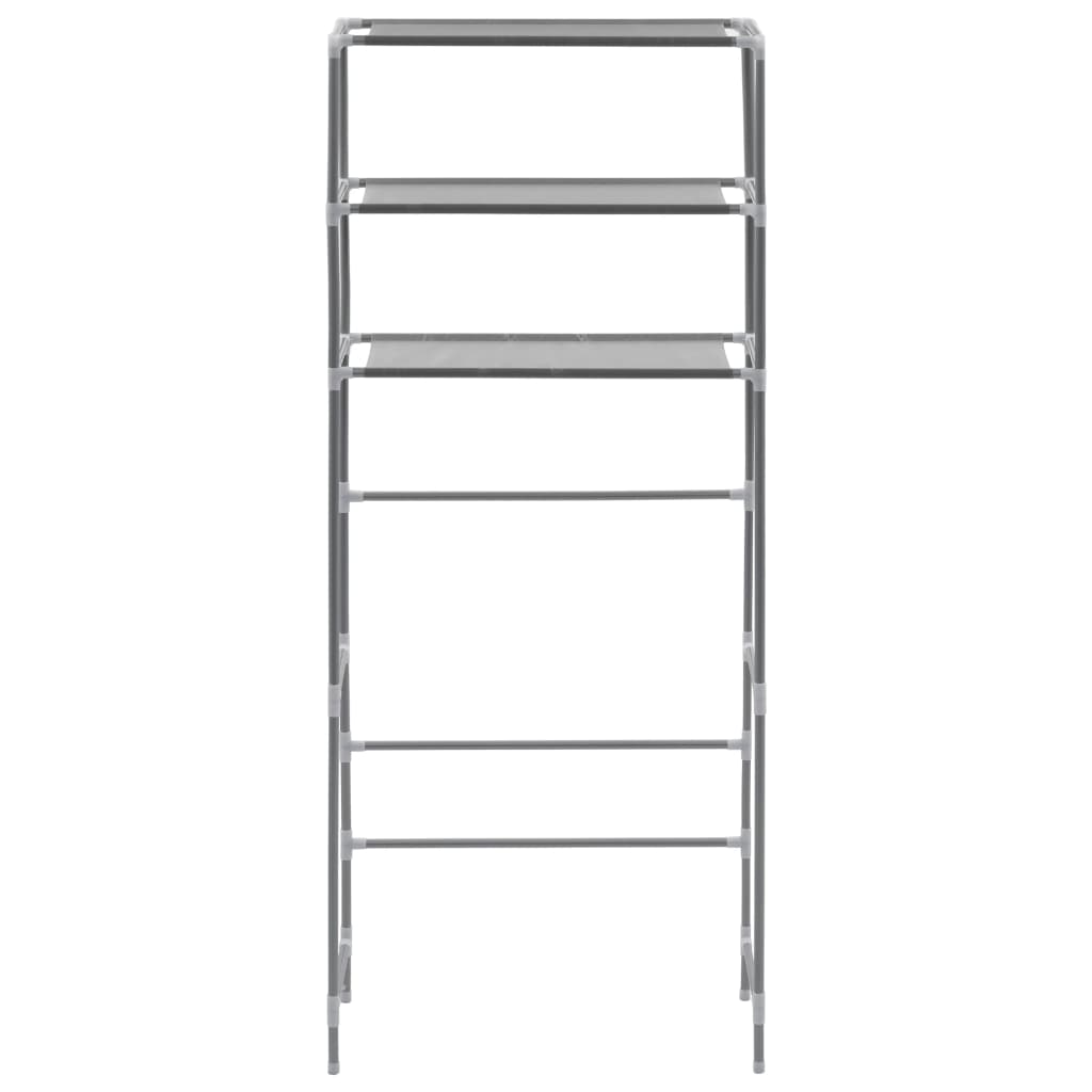 

vidaXL Opbergrek voor boven wasmachine 3-laags 69x28x169 cm zilver