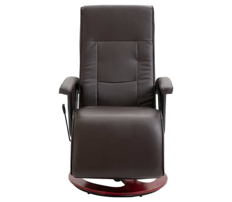 vidaXL Vrtljiv TV fotelj iz rjavega umetnega usnja