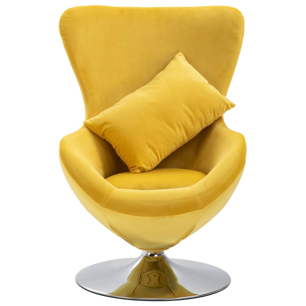 højttaler stress Muligt drejelig æg-stol med hynde fløjl gul - Manillo.dk