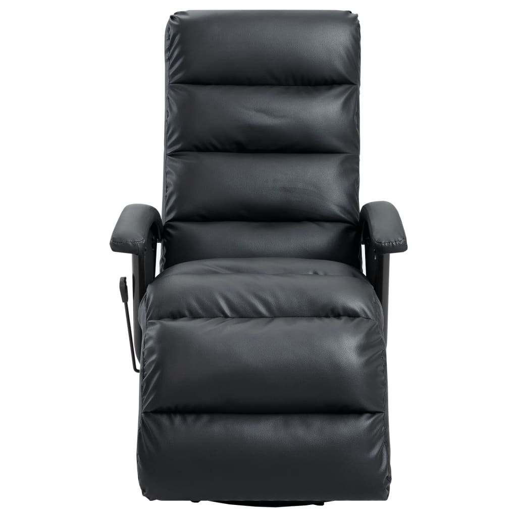 vidaXL Rozkładany fotel telewizyjny, czarny, sztuczna skóra