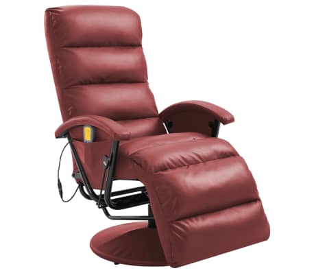 vidaXL Fauteuil de massage TV Rouge bordeaux Similicuir vidaXL Fauteuil de massage TV Rouge bordeaux Similicuir