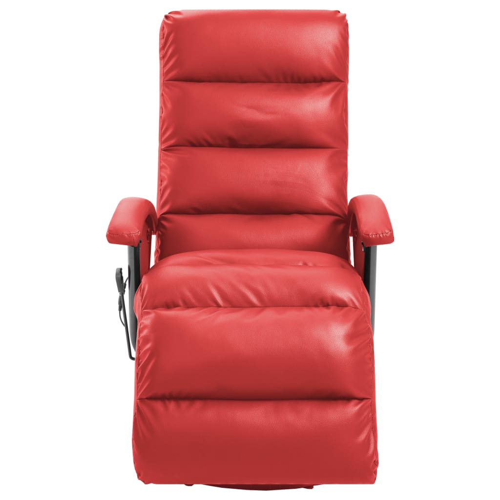 Piros dönthető masszírozó műbőr TV-fotel 