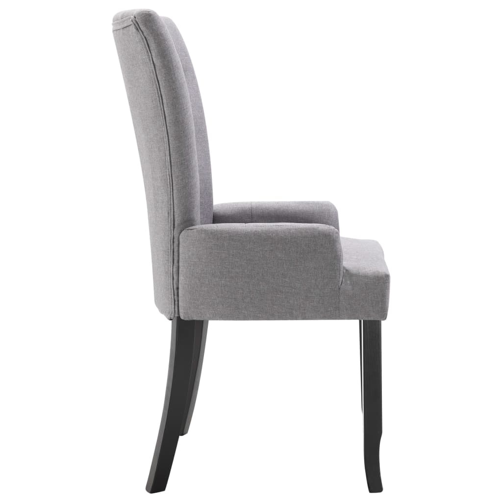 vidaXL Cadeira de jantar com apoio de braços tecido cinzento-claro