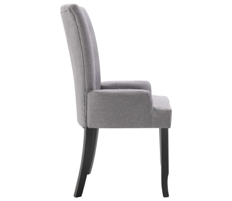 vidaXL Dining Chair with Armrests Light Grey Fabric