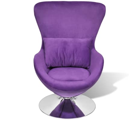 vidaXL Swivel Egg Chair with Cushion Purple Velvet