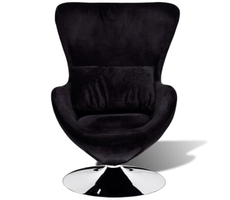 vidaXL Swivel Egg Chair with Cushion Black Velvet