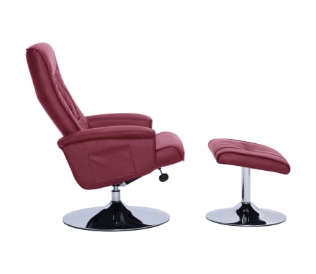 vidaXL Recliner Chair with Footstool Wine Red Faux Leather