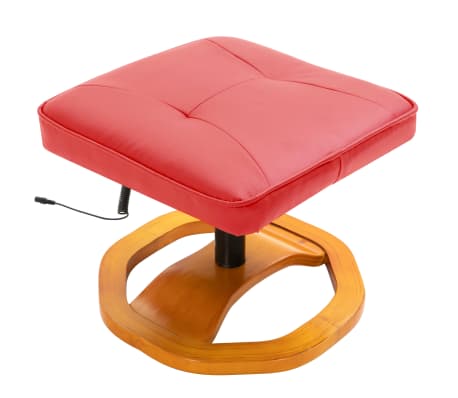 Vidaxl Massage Chair With Foot Stool Red Faux Leather