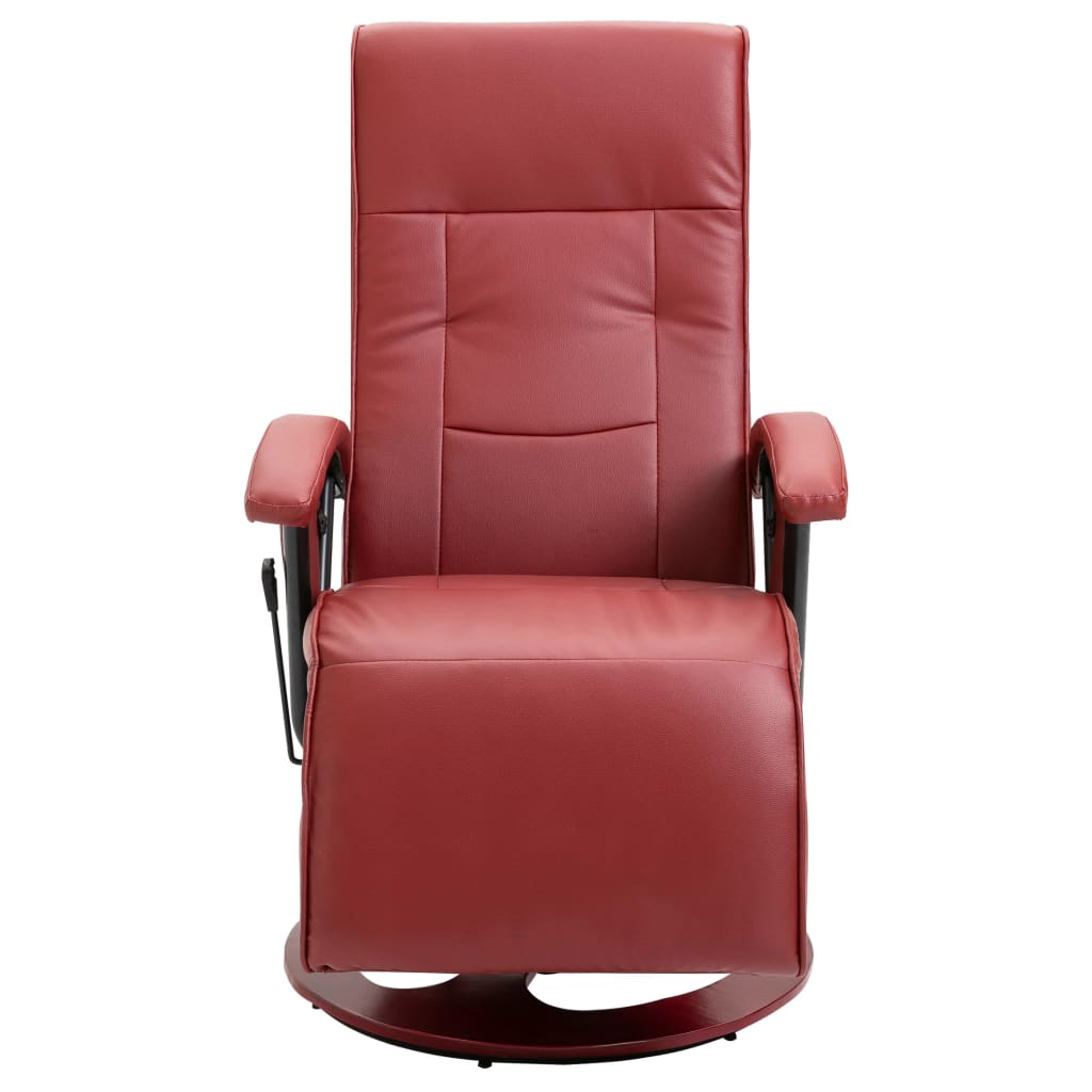 vidaXL Massage Chair Wine Red Faux Leather