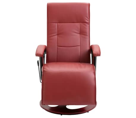 vidaXL Massage Chair Wine Red Faux Leather