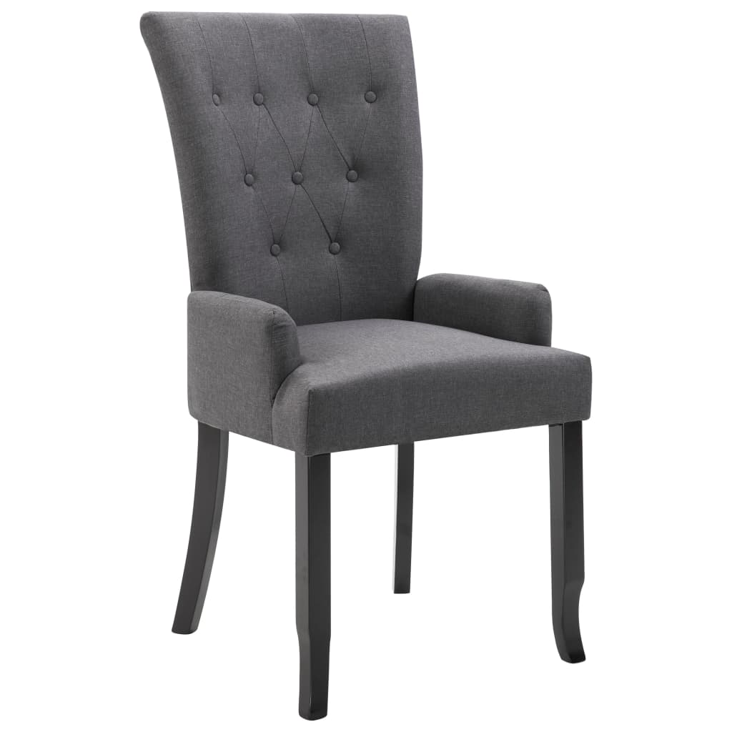 

vidaXL Dining Chair with Armrests Dark Gray Fabric