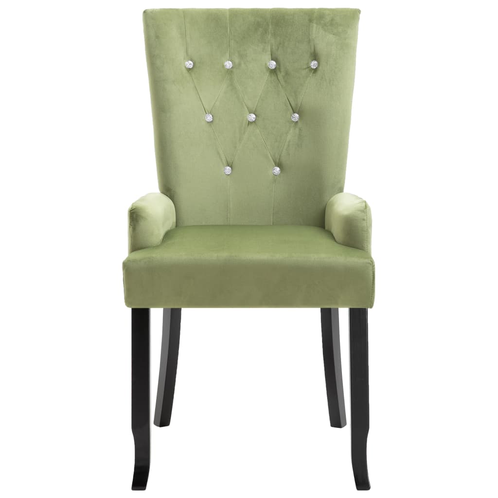 vidaXL Dining Chair with Armrests Light Green Velvet