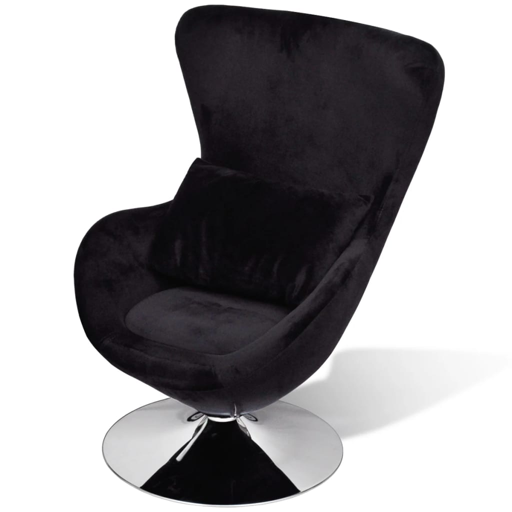 

vidaXL Swivel Egg Chair with Cushion Black Velvet