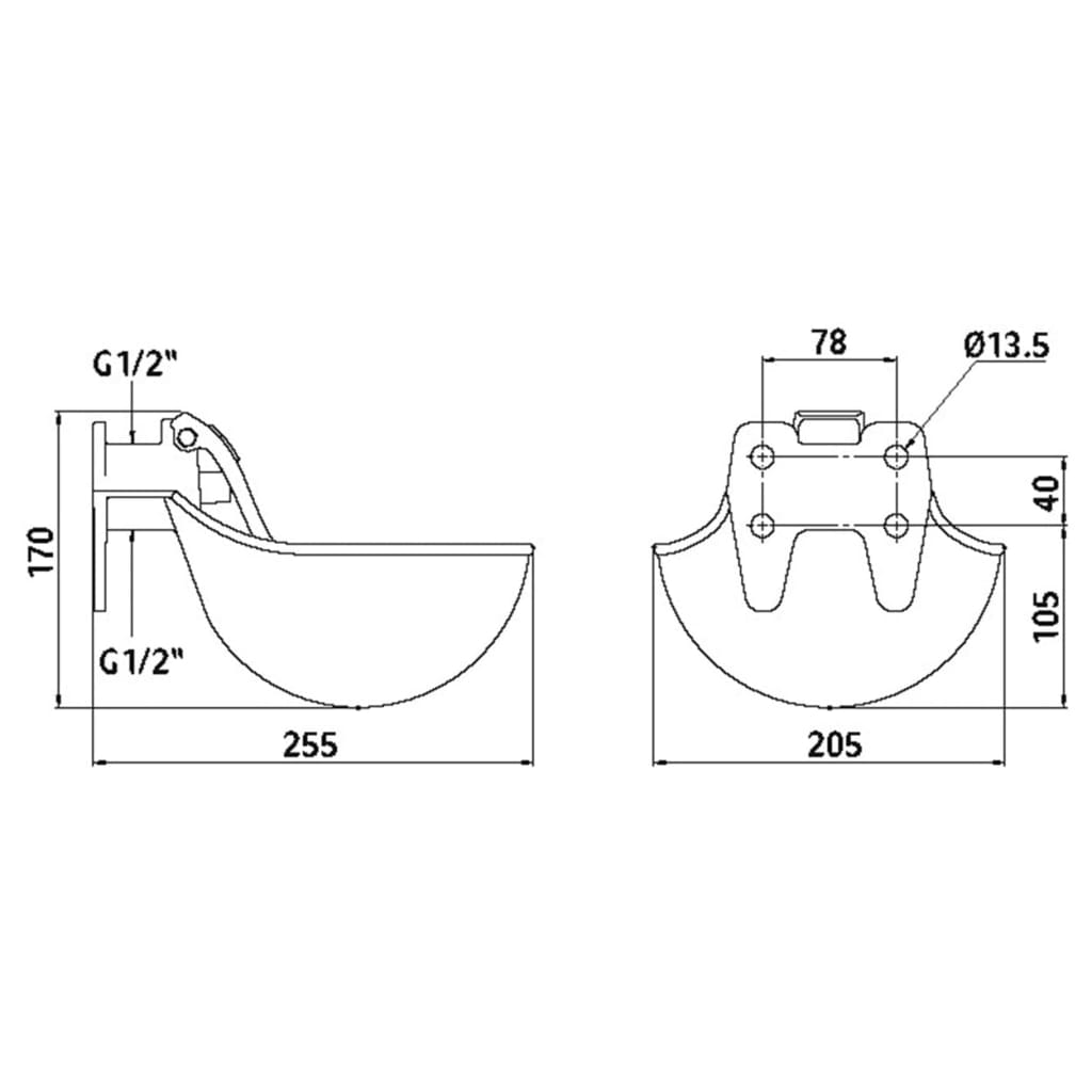 Kerbl Ciotole Acqua G16 2 pz in Ferro Smaltato