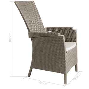 Keter Cadeiras de jardim reclin&aacute;veis Vermont 2 pcs cor cappuccino