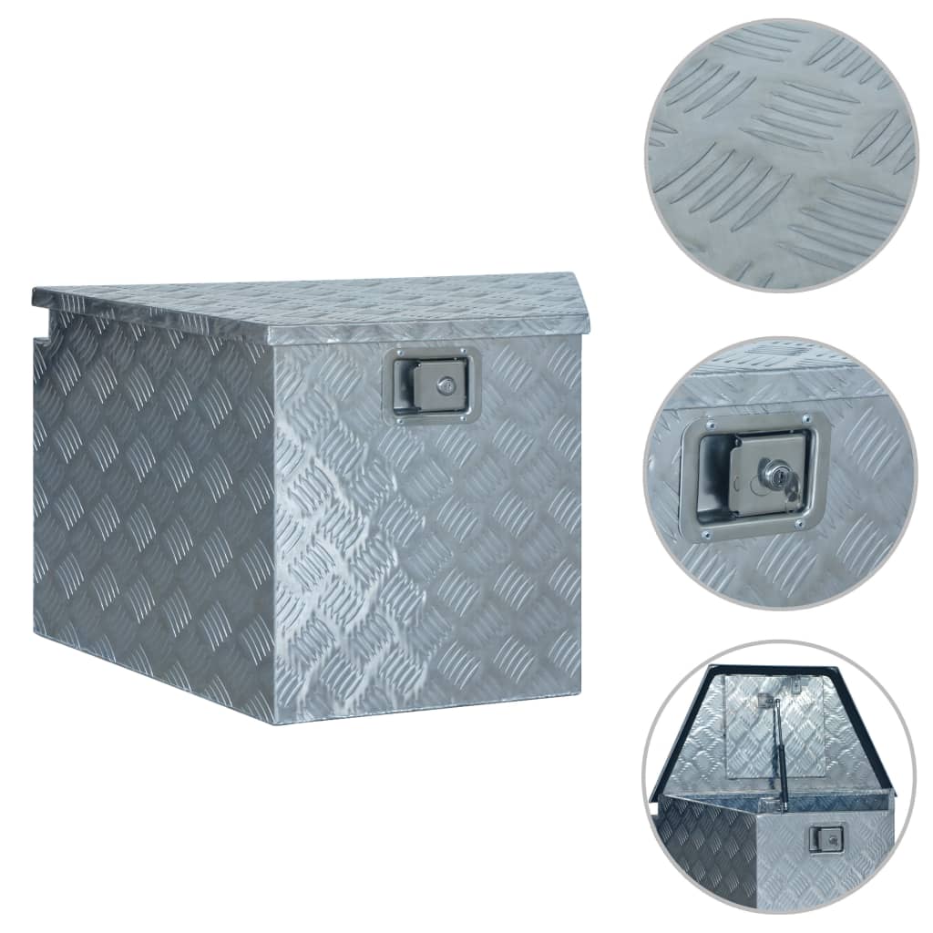 vidaXL aluminiumskasse 737/381 x 410 x 460 cm sølvfarvet