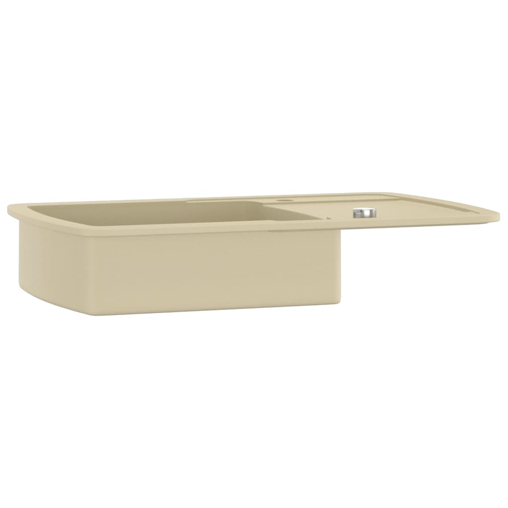 

vidaXL Gootsteen enkele bak graniet beige