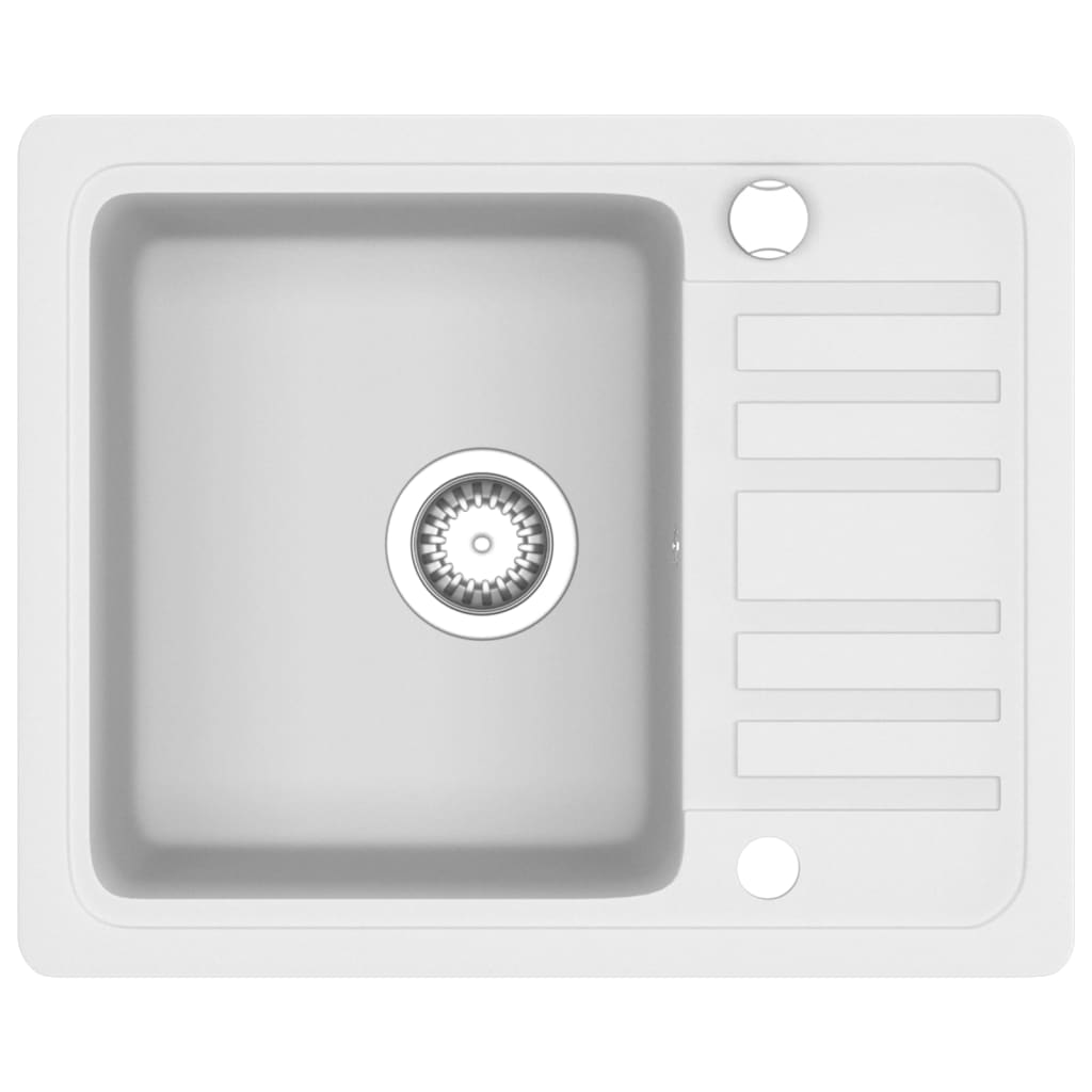 vidaXL Chiuvetă de bucătărie din granit, alb, bazin unic poza 2021 vidaXL