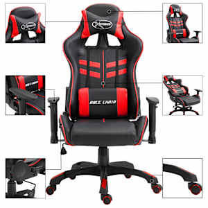 vidaXL Gaming-Stuhl Rot Kunstleder