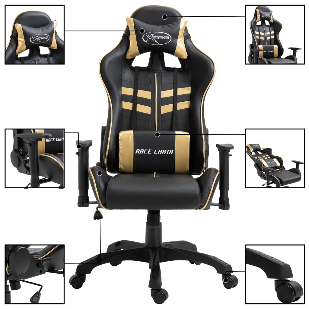 vidaXL Gaming-Stuhl Golden Kunstleder