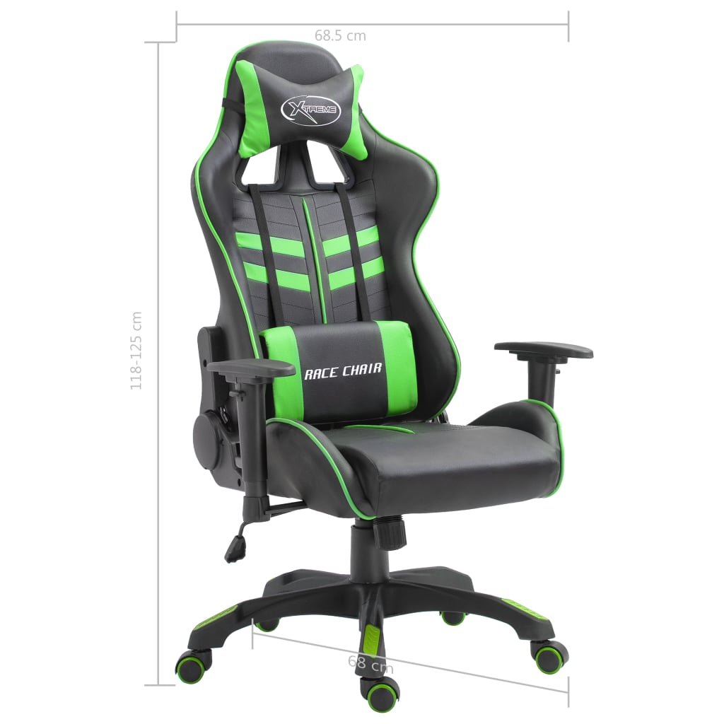 Zöld műbőr gamer szék 