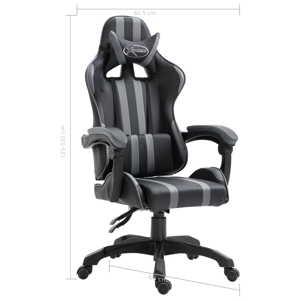 Szürke műbőr gamer szék 