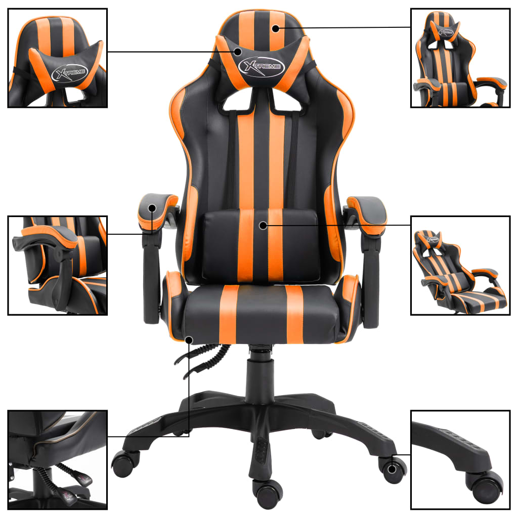 vidaXL Gaming-Stuhl Orange Kunstleder