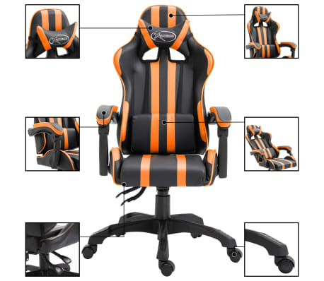 vidaXL Chaise de jeu Orange Similicuir