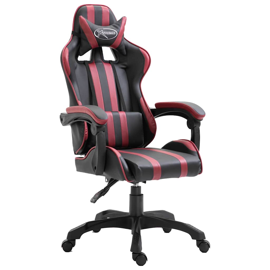 vidaXL Gamingstol vinr&ouml;d konstl&auml;der