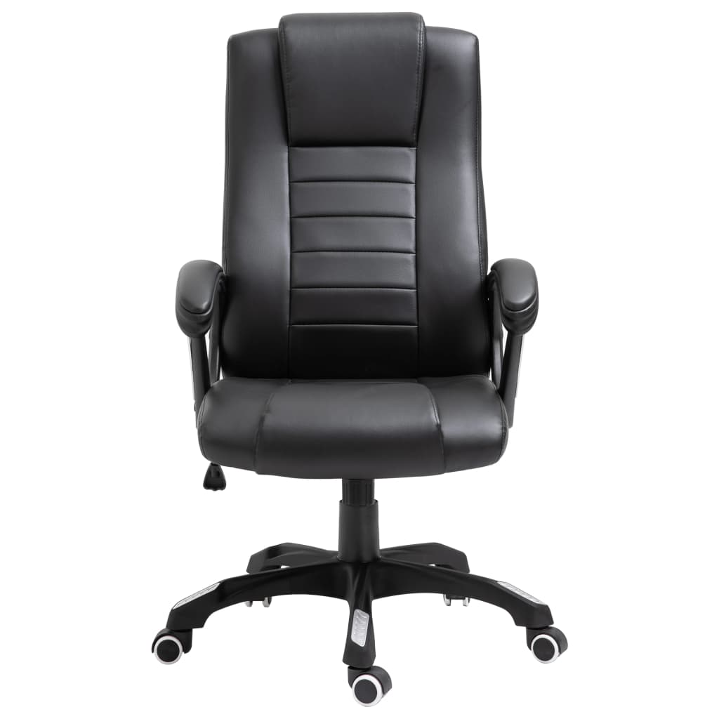 vidaXL biroja krēsls, melna mākslīgā āda