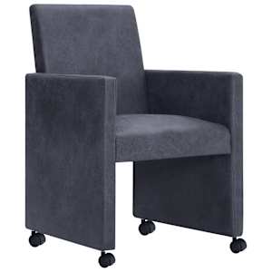 vidaXL Valgomojo kėdės, 2vnt., pilkos, dirbtinė versta oda