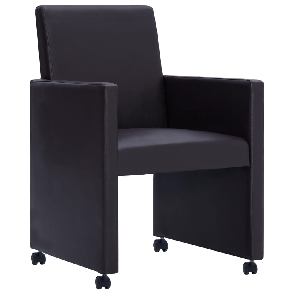 

vidaXL Eetkamerstoelen 2 st kunstleer bruin