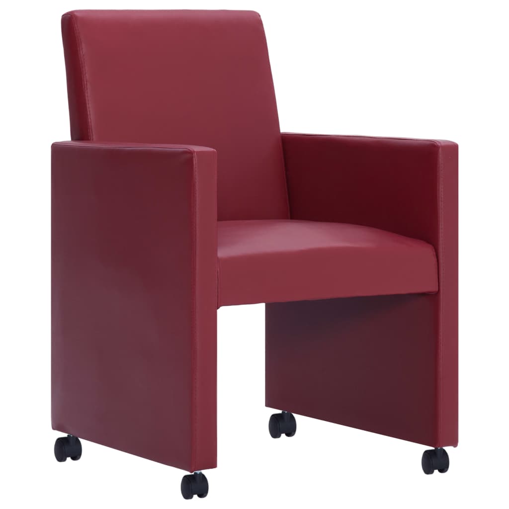 

vidaXL Eetkamerstoelen 2 st kunstleer wijnrood
