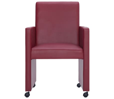 vidaXL Chaise de salle à manger 2 pcs Rouge bordeaux Similicuir vidaXL Chaise de salle à manger 2 pcs Rouge bordeaux Similicuir