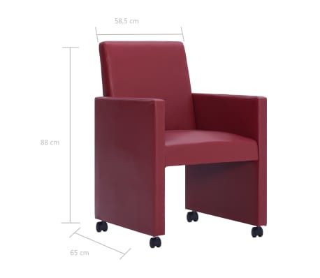 vidaXL Chaise de salle à manger 2 pcs Rouge bordeaux Similicuir vidaXL Chaise de salle à manger 2 pcs Rouge bordeaux Similicuir