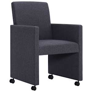 vidaXL Valgomojo kėdės, 2 vnt., tamsiai pilkos, audinys