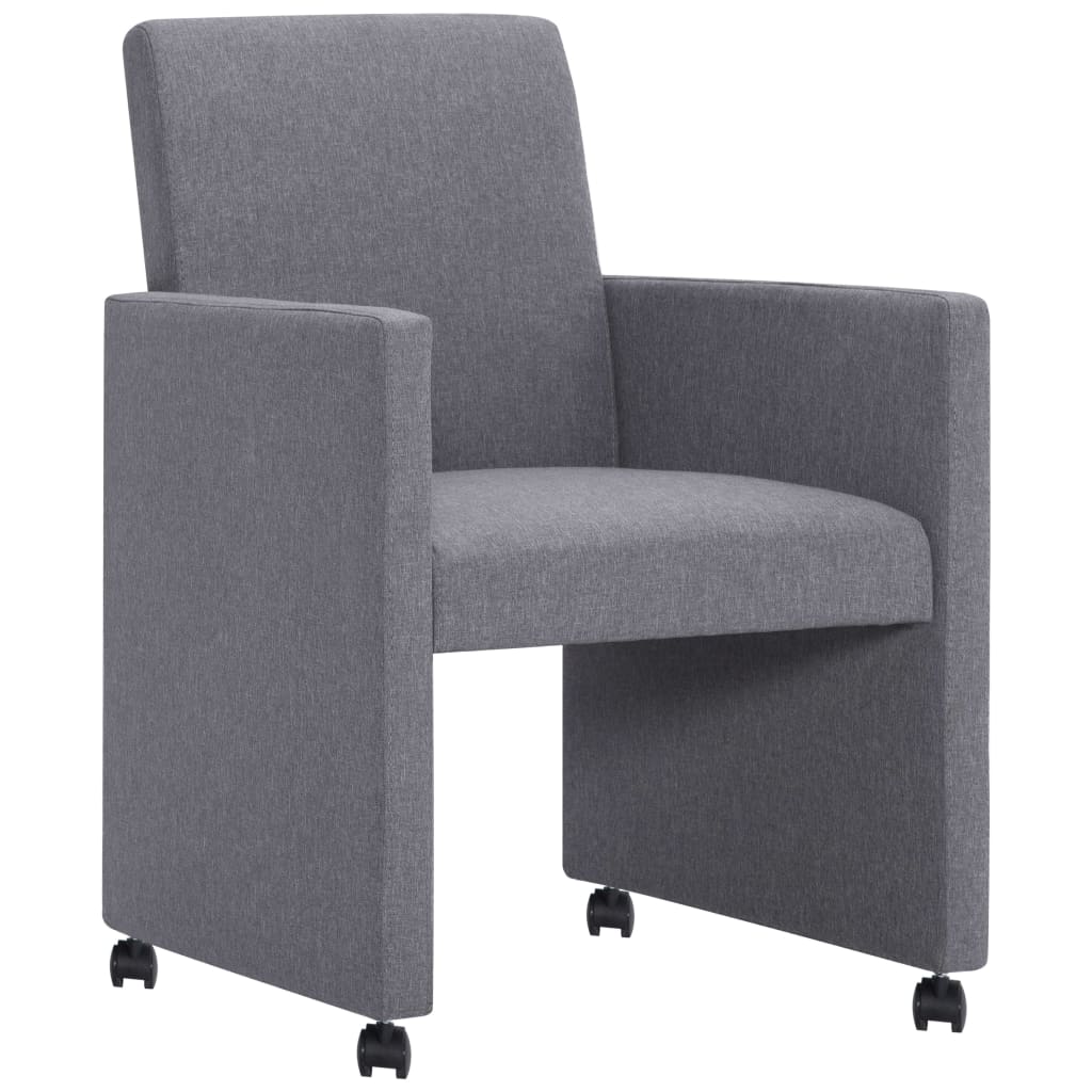 vidaXL Chaises à manger lot de 2 gris clair tissu