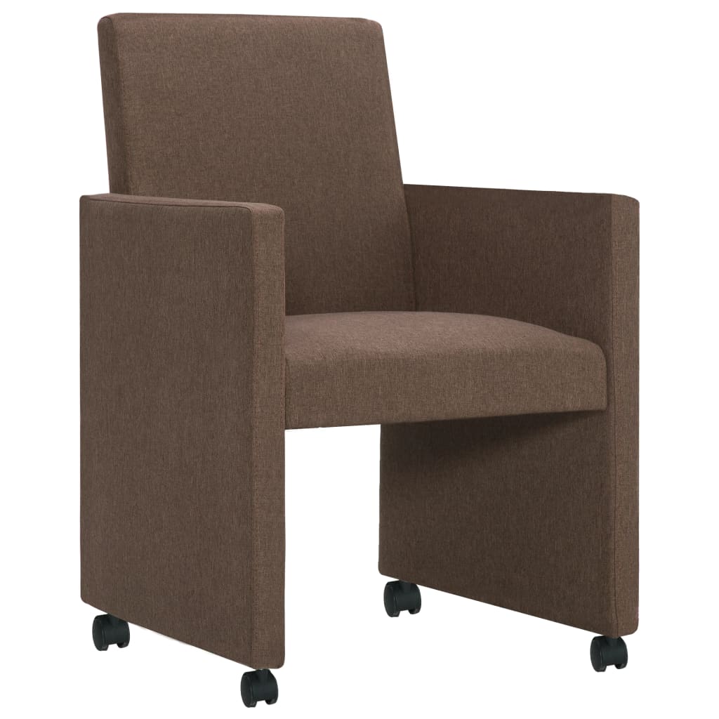 

vidaXL Eetkamerstoelen 2 st stof bruin