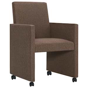 vidaXL Valgomojo kėdės, 2 vnt., rudos, audinys