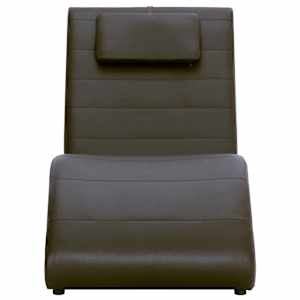 vidaXL Chaise longue avec coussin Marron Similicuir